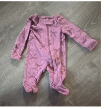 Carter's Newborn 2 way Zip Footed Long Sleeve One Piece Pink Bow Cotton Sleeper