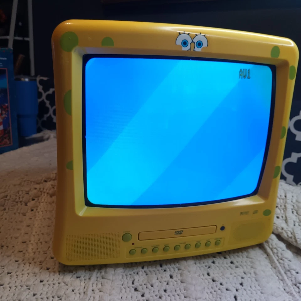 SpongeBob SquarePants 13” TV DVD Viacom 2006 Model SB315 Tray Error Video Games - Image 3 of 4