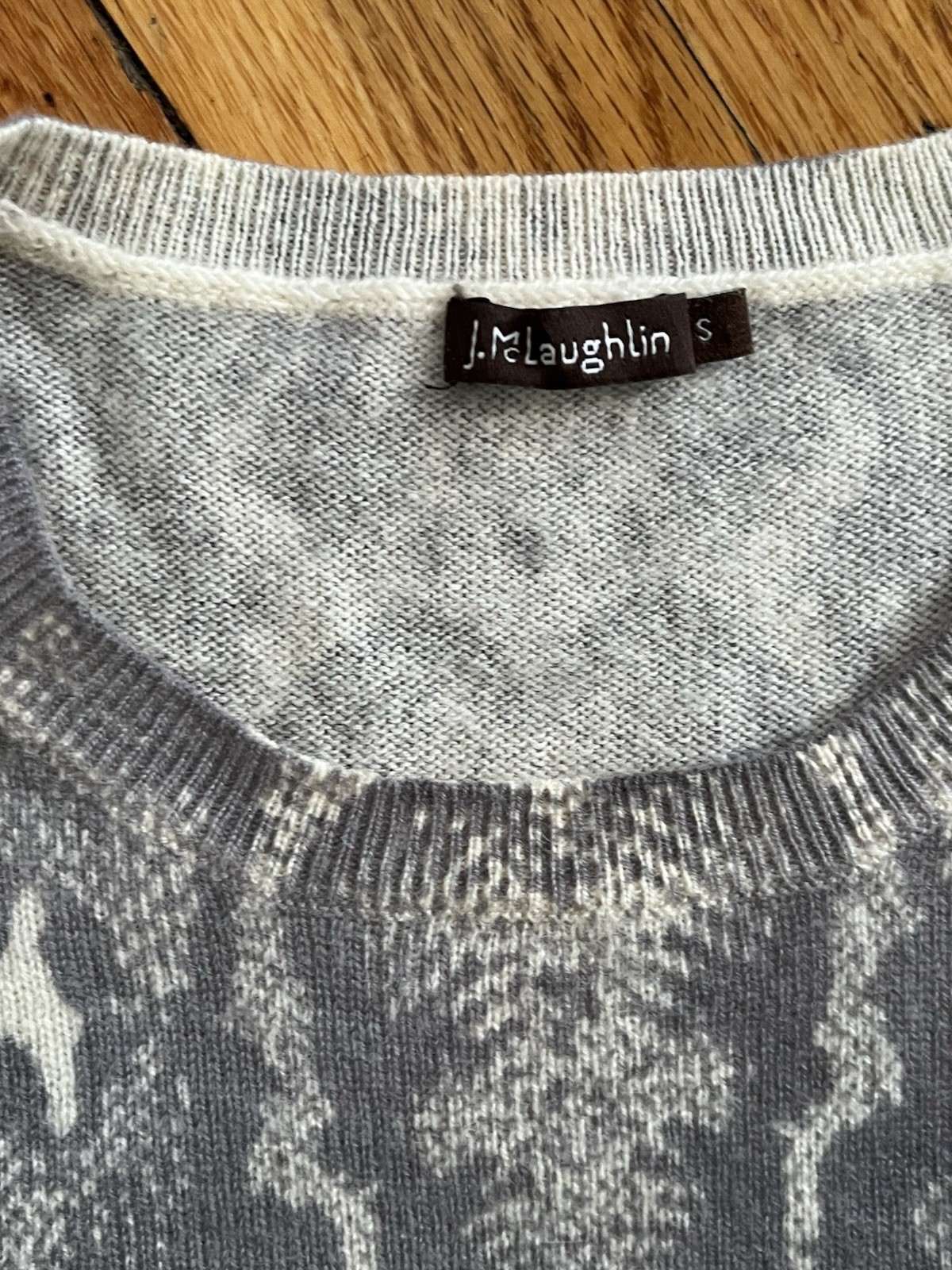 J.McLaughlin Cashmere Gray Sweater Python Reptile… - image 3
