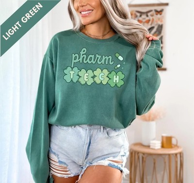Pharm Tech St Patricks Day Pullover Shamrock Lucky Pharmacy Gift