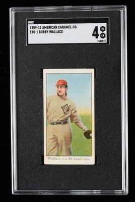 1910 E90-1 AMERICAN CARAMEL BOBBY WALLACE , S.S. ST. LOUIS AM. HOF SGC 4 VG/EX