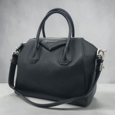 Givenchy Antigona Small 2WAY Shoulder Handbag Black Leather Women Pre-Owned