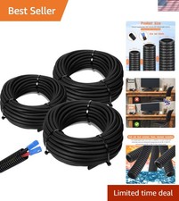 1/4", 1/2", 3/8" x 50 Ft Split Wire Loom Tubing Wire Loom Assortment Split Ca...