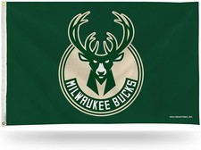 Milwaukee Bucks Premium 3x5 Feet Flag Banner, Logo Design, Metal Grommets, Outdo