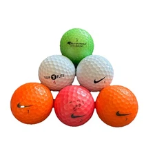Nike, Chromax & Top-Flite Golf Balls Lot – Neon + Glitter – 6 Balls