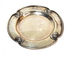 Rare Antique Georg Jensen Sterling Silver Charger Plate #491 Monogrammed