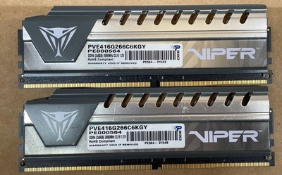Patriot Viper Elite 16gb 2x8gb DDR4 RAM 2666mhz CLI 1.2V - PVE416G266C6KGY