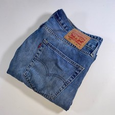 Levis 505 Regular Fit Straight Leg Jeans Mens 36x32 Medium Wash Blue Denim
