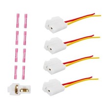 4Pack Universal Cooling Fan Wire Harness Connector  2 Terminal Pigtail Plug