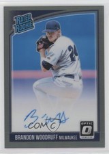 2018 Panini Donruss Optic Black Prizm 19/25 Brandon Woodruff #RRS-BW Auto s5q