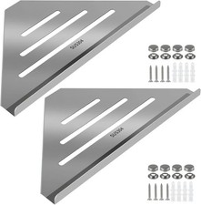 2 Pcs 304 Stainless Steel Corner Shelf with Screws Triangle Shower Caddy Wall
