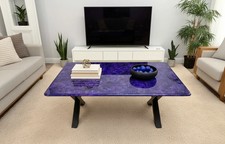 Mesa de comedor artesanal de amatista | Muebles de piedras preciosas de lujo | Mesa llamativa