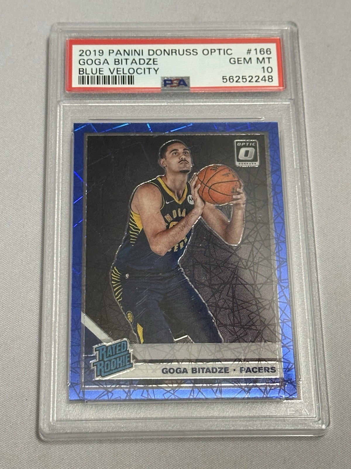 2019 Panini Donruss Optic Blue Velocity SP! Rookie Goga Bitadze RC PSA 10 Magic