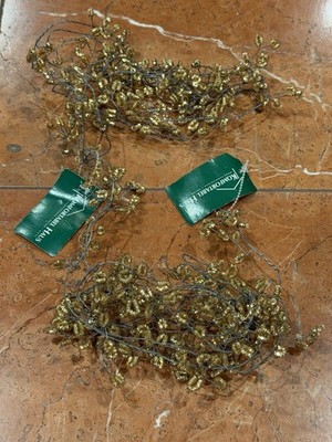 GOLD METALLIC WIRE BOUILLON STAMEN SPRAY GARLAND XMAS TREE GIFT DECOR LOT 2 NEW