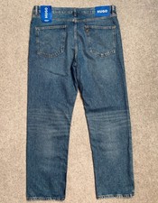 Image of BNWT Hugo Boss Jonah Straight Fit Blue Denim Designer Mens Jeans | W36 L32