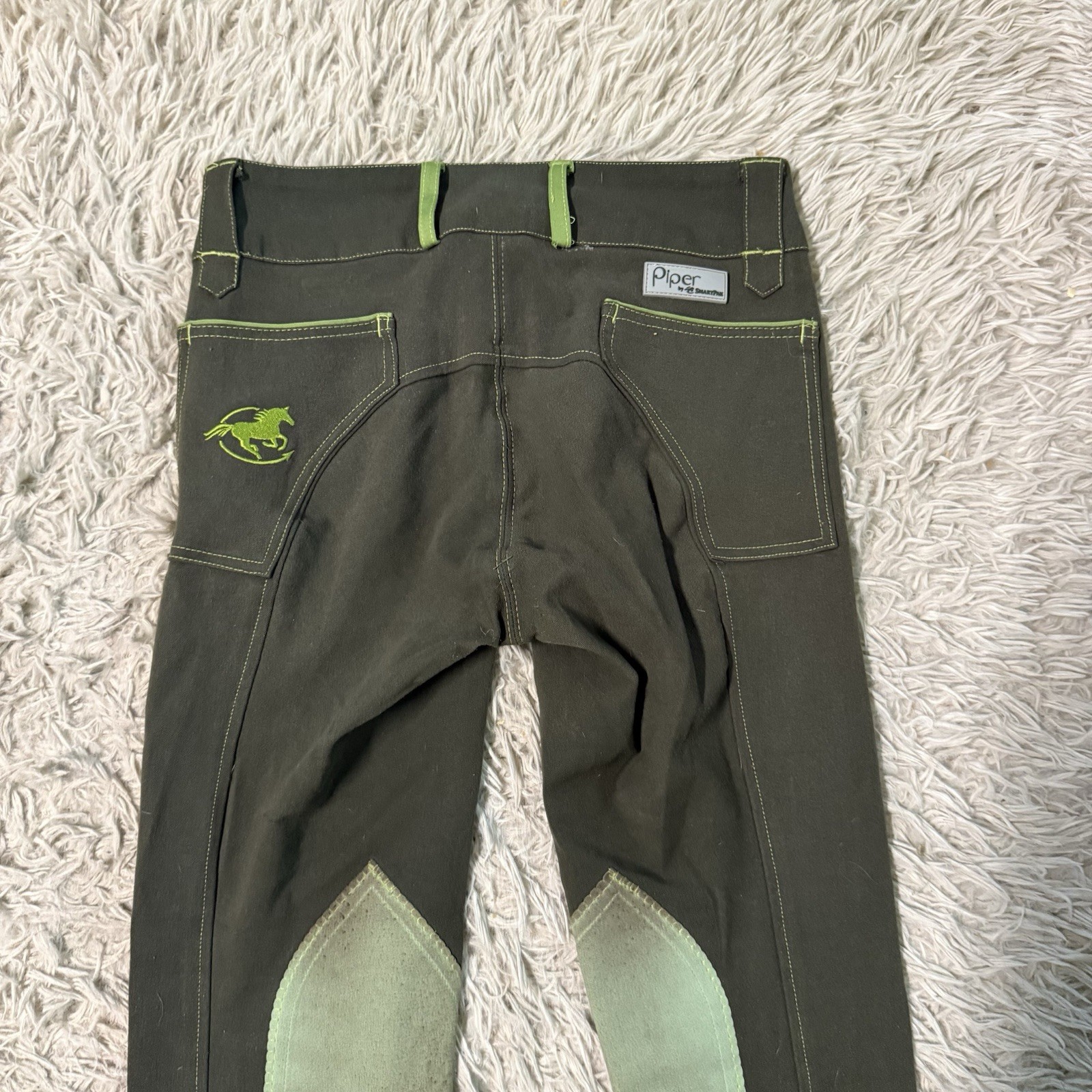 Women’s Size 24 Green Smartpak Piper Knee Patch Horseback Riding Breeches