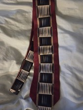 Gianfranco Ruffini Men's Wine Colored Art Deco Silk Neck Tie Made In USA