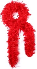 Red 50g Feather Boas - 2 Yards Boa Feathers for Party, Wedding, 50 g,