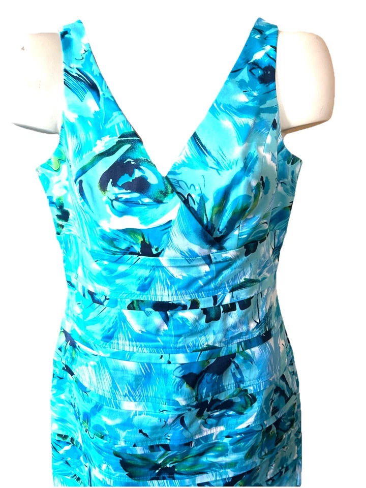 Vestido Vaina American Living Mujer 10 Niveles Floral Elastizado Sol Vestido Costero Nuevo Foto 2 de 4