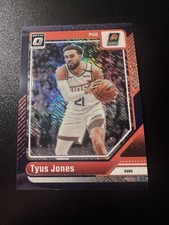 2024-25 Panini Optic Purple Shimmer Prizm Tyus Jones #82. SP Suns.
