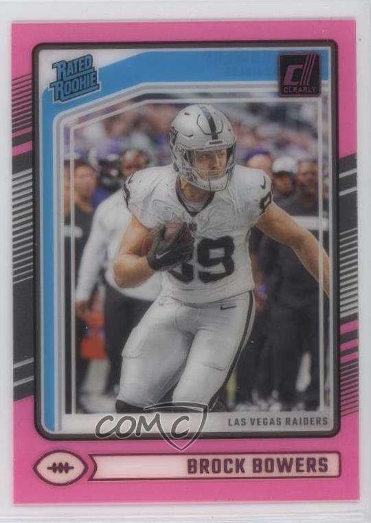 2024 Panini Clearly Donruss Rated Rookie Pink Brock Bowers #57 Rookie RC 0i8b