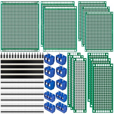 Leiterplatte PCB Set 10 Stück, 1x9x7 cm 2P, Lochrasterplatine für Löten Elektro