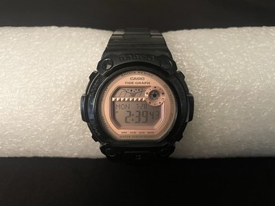 Casio BLX-100 Baby-G Tide Graph Watch Black/Rose Gold New Battery
