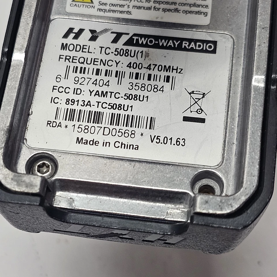 HYT TC-508U(1) Analog VHF Two-Way Radio UNTESTED AS IS - Image 4 of 4