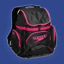 Speedo Swimming Rucksack 35L Backpack Pink/Black Swim Gear Bag Girls Womens