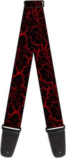Guitar Strap Marble Black Red 2 Inches Wide