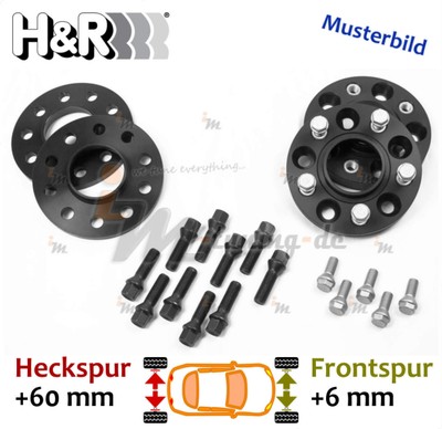 H&R Spurplatten schwarz VA 6mm & HA 60mm für VW Vento 1H2 :: 91 >> 98
