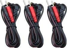 TENS Unit Electrodes Lead Wires: 3 Pieces BesCable 2mm Pin TENS Unit Replacement
