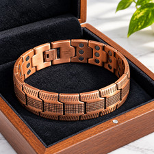 Copper Bracelet 99.99 Pure Copper Magnetic Adjustable Cuff Bangle Gift For Men