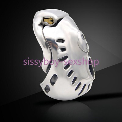 Stainless Steel ARMOR Male Metal Fully Restraint Chastity Device Bowl Cage Ring