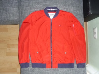 TOMMY HILFIGER-Jacke Herren Bomberjacke Übergangsjacke Rot-Dunkelblau Gr.XL TOP