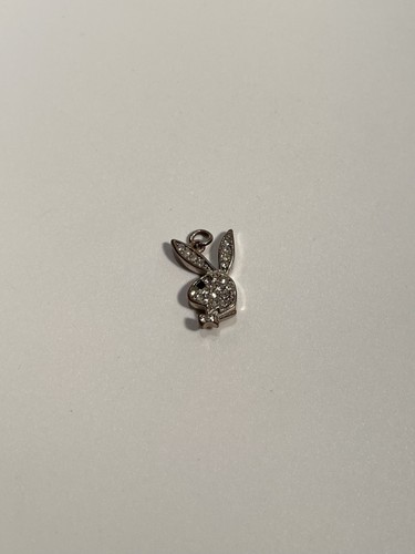Sterling Silver Round & Baguette Diamond Playboy Bunny Pendant 1" Charm 3/4 CT - Picture 2 of 4