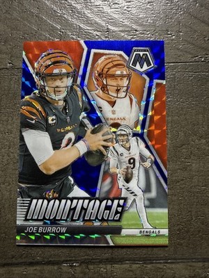 2024 Panini Mosaic - Montage Joe Burrow #M-8 Blue Mosaic Prizm /99