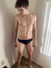 Mens Under Armour Spandex compression navy blue Briefs Swimsuit Medium