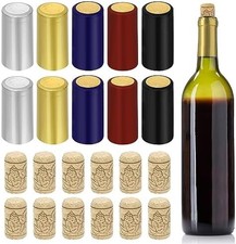 60 Pcs PVC Heat Shrink Capsules Wine Cork Tops