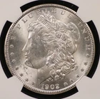 1902-O Morgan Silver Dollar NGC MS63 Reverse Struck Thru Mint Error (#TPR00014)