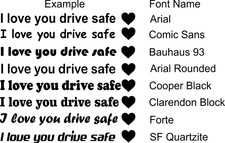 2x I Love You Drive Safe Heart Mirror Decal Sticker Vinyl Truck Window Car New