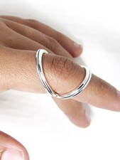 Line Silver Sterling Silver Swan Neck Splint Ring for PIP or DIP Joint Support