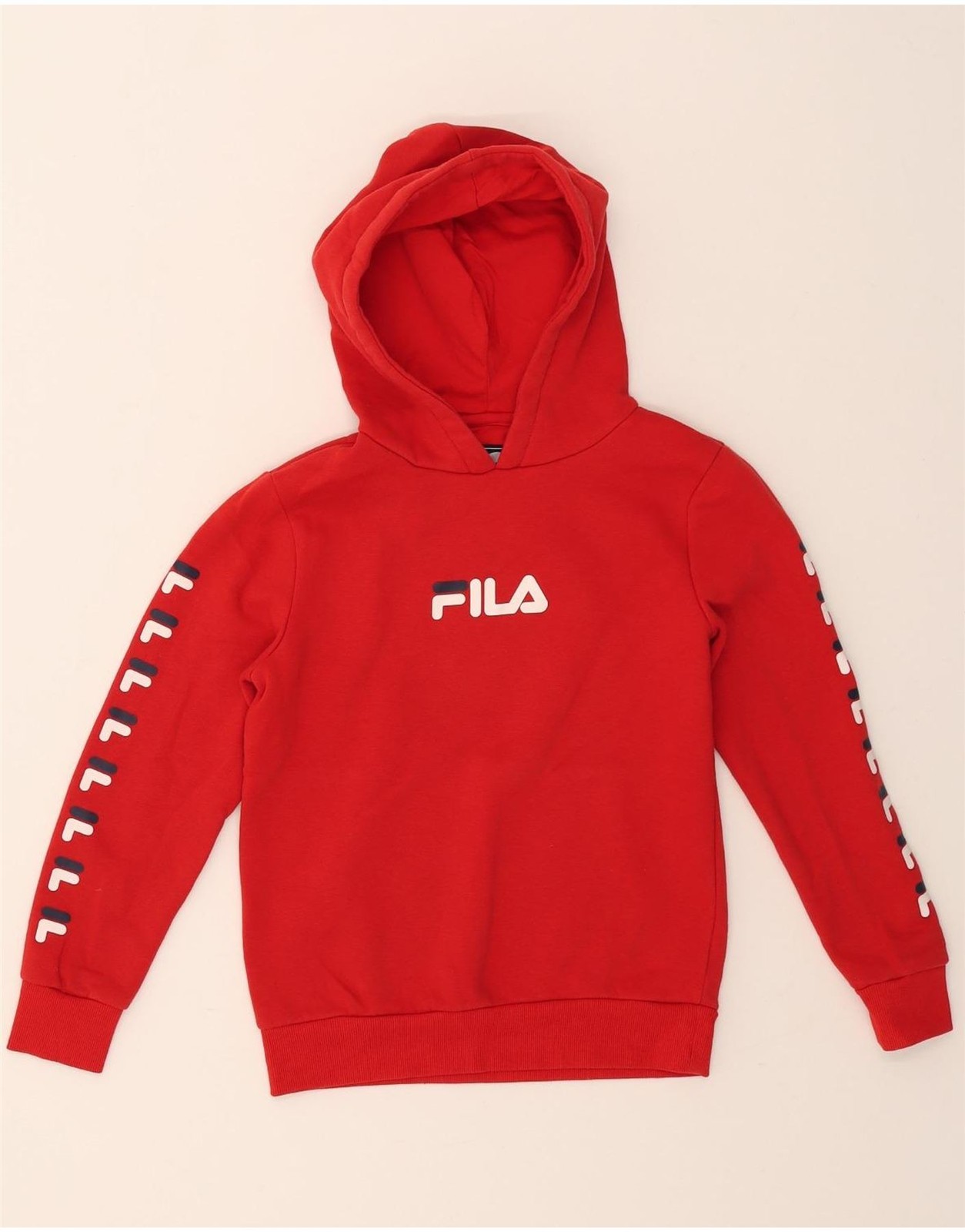 FILA Maglione con Cappuccio Grafico Bambina 12 13 Anni Rosso Cotone NX09
