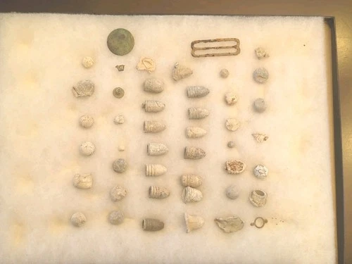 Civil War Relic Lot Musket Balls Bullets Fragments Military Buckle