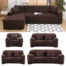 1/2/3/4 Sitzer Plüsch Sofabezug Stretch Sofa Überwurf Sofahusse L Form Ecksofa