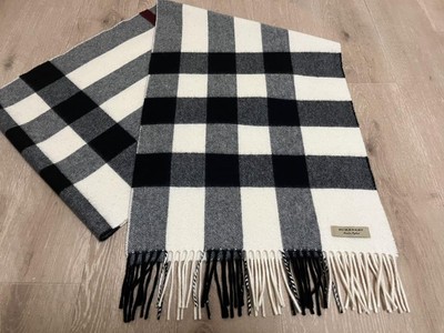 Burberry Cashmere 100 Large Size Muffler White Series | eBay