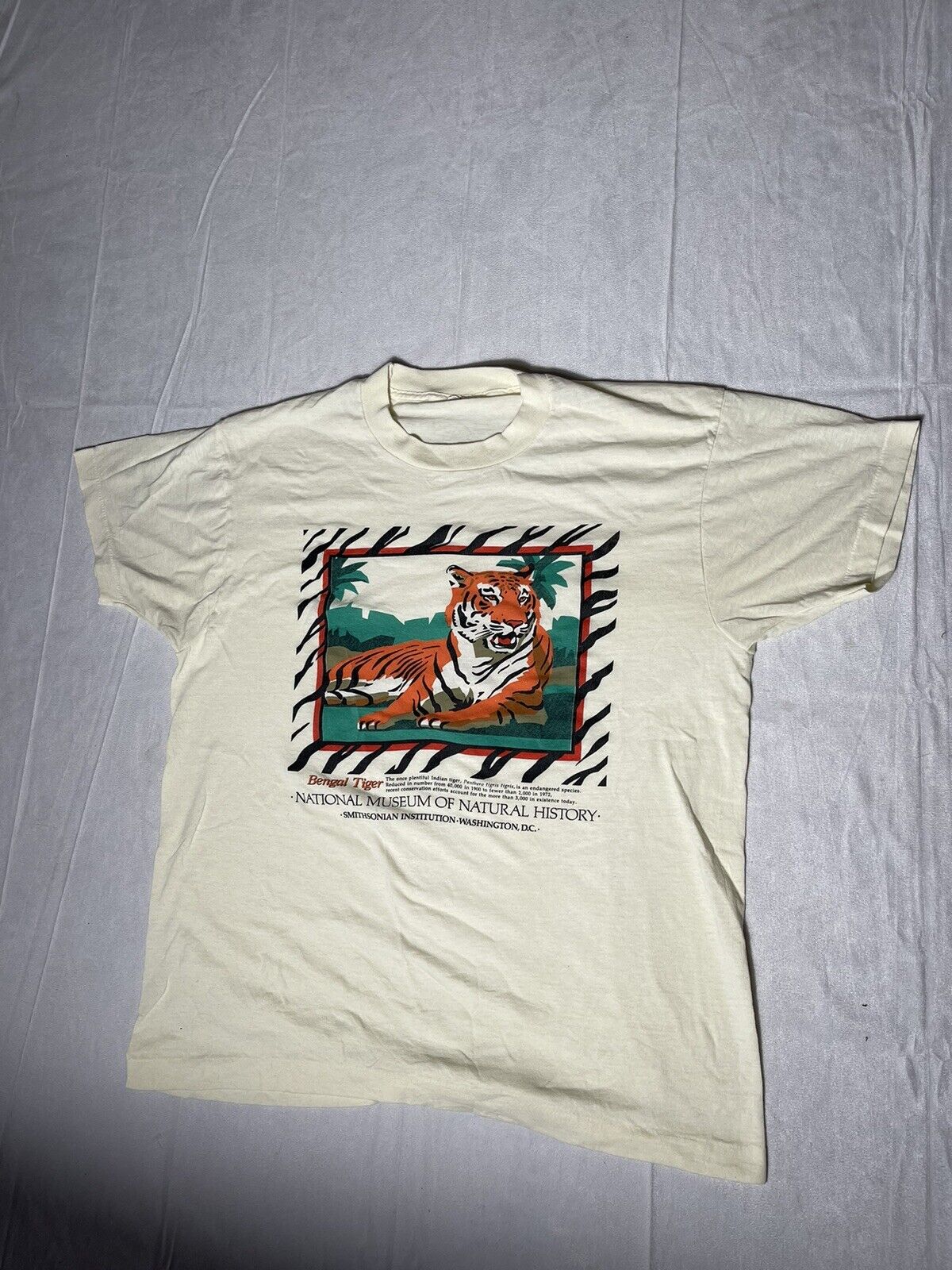 VTG Smithsonian Bengal Tiger Shirt Single Stitch … - image 2