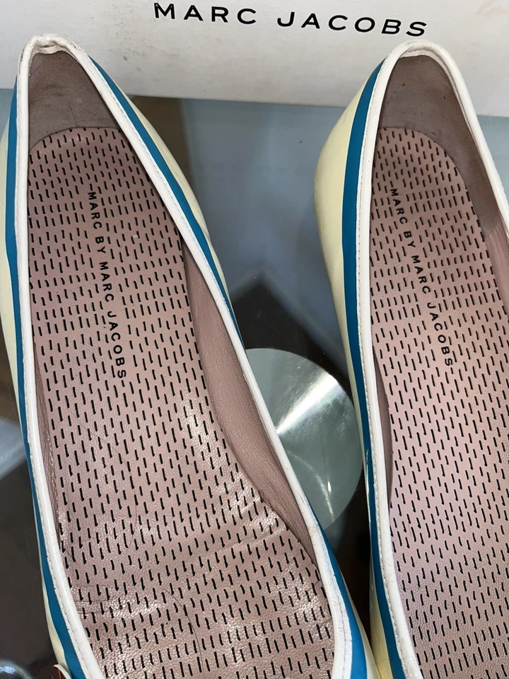 Marc by Marc Jacobs Niña Gato Cuero Ballet Planos Zapato Charol Suela de Goma 40 Foto 3 de 4