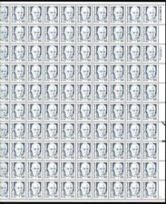 #2191 GENERAL H. H. "HAP" ARNOLD. MINT SHEET.  F-VF NH. BCV $205