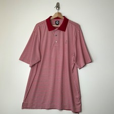FootJoy FJ Men  s XL RedWhite Striped Moisture Wicking Golf Polo Shirt.
